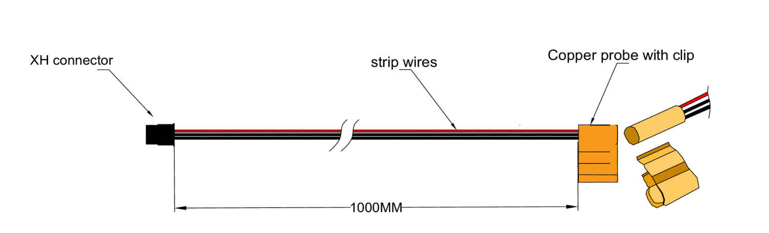Clip-On DS18B20 Digitale Temperatursensorsonde mit PFA-Kabel