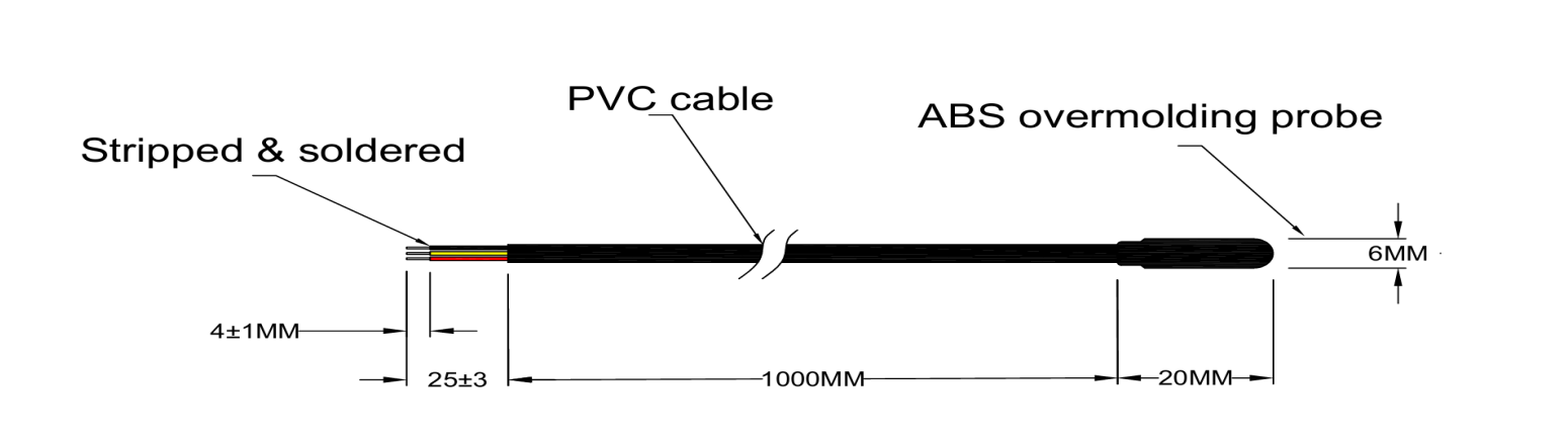 Kundenspezifischer 10K-NTC-Temperatursensor für Fußbodenheizungssysteme