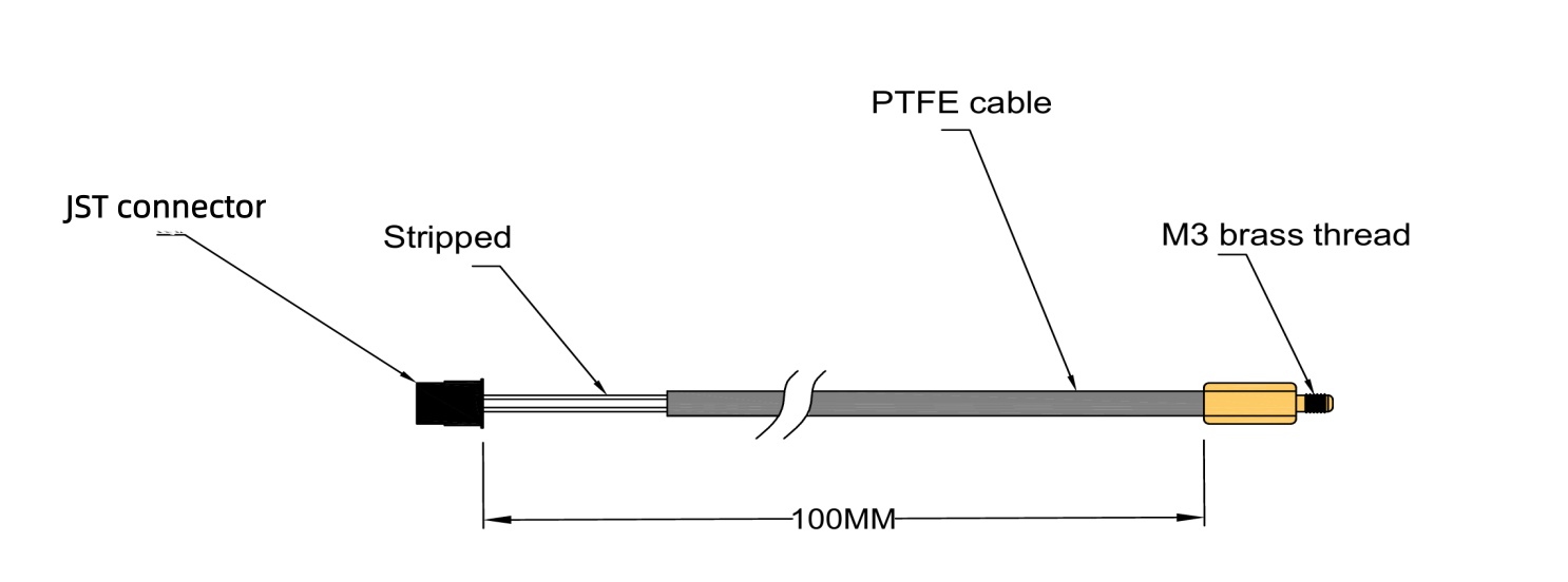 NTC-Thermistor-Temperatursensor 100K — M3-Kupfergewinde für 3D-Drucker