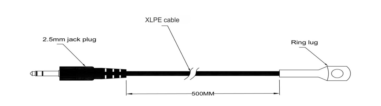 Digitaler Temperatursensor DS18B20 — Ringöse, 2.5mm-Steckverbinder, XLPE-Kabel